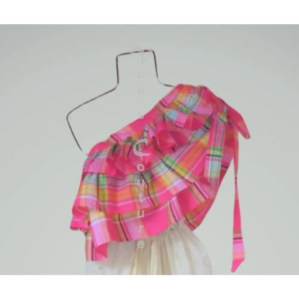 Layered Top Pink Madras Skirt